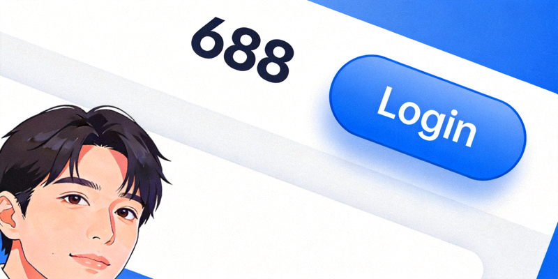 Ilustrasi lokasi tombol login pada halaman utama M88 di pojok kanan atas